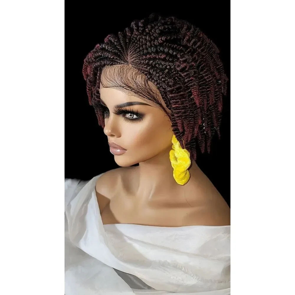 Handmade Braided Wigs Micro Braids, Short Kinky Twists, NWT, Ombre - Picture 3 of 15